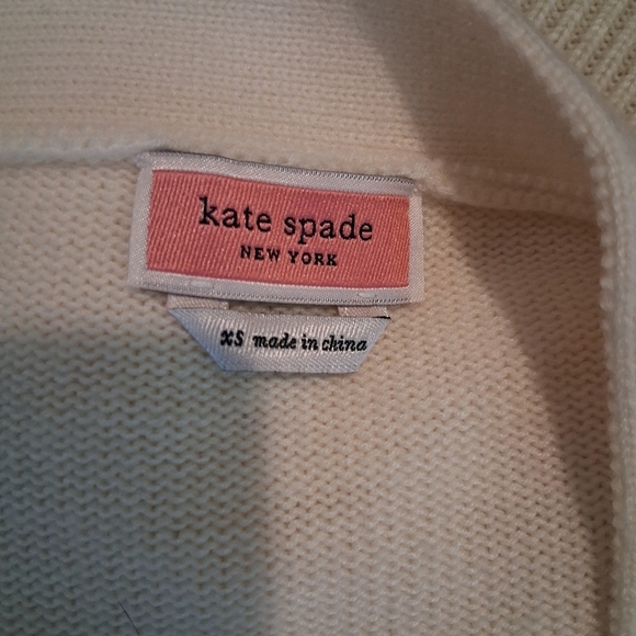 Kate Spade Dainty Bloom Applique Blue And Cream Cardigan Size XS - Picture 5 of 8